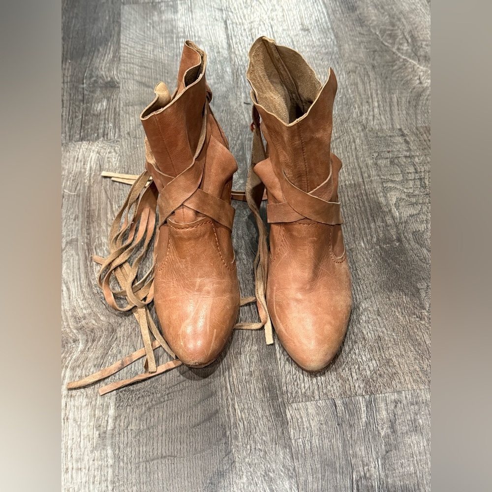 Free people Brown Leather Ankle Boots